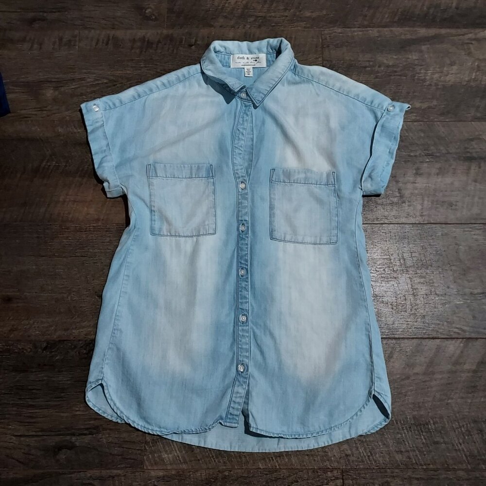 Cloth & Stone Breezy Button Down Shirt Farmcore Summertime - Picture 2 of 10